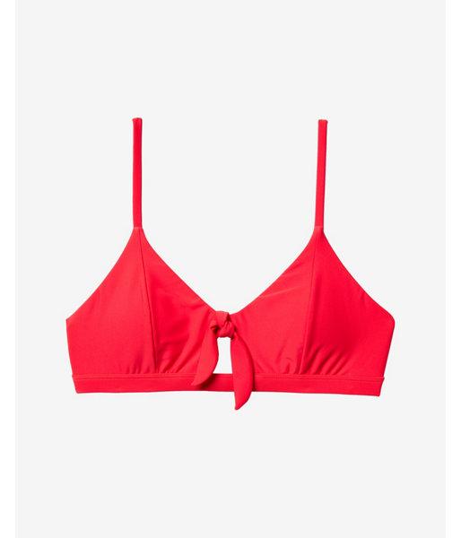 Express Womens Tie Front Banded Triangle Bikini Top