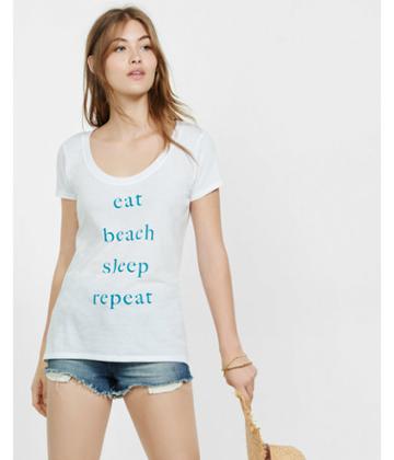 Express Women's Tees Express One Eleven Beach Repeat Graphic Tee