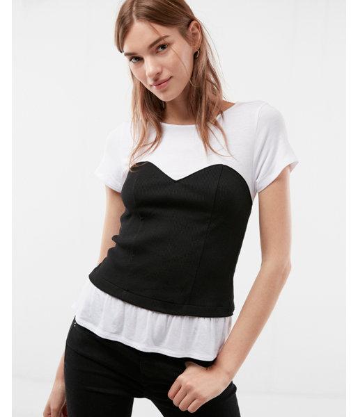 Express Womens Tie Back Corset Tee