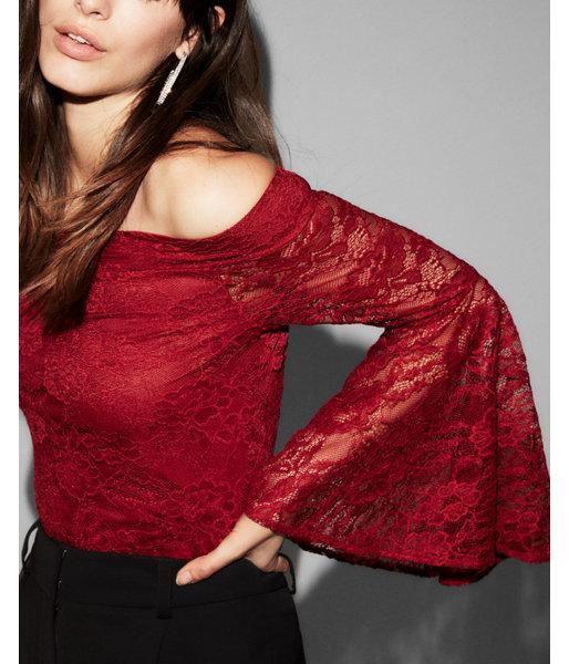 Express Womens Off The Shoulder Lace Bell