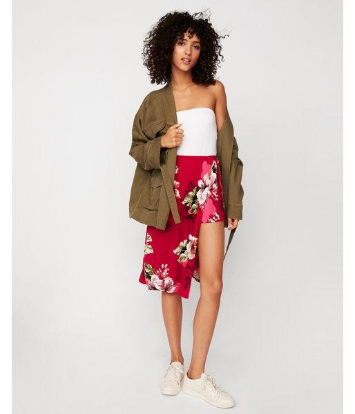 Express Womens Floral Tie Wrap