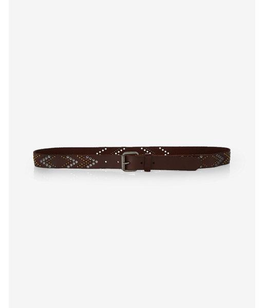 Express Studded Leather Chevron Belt