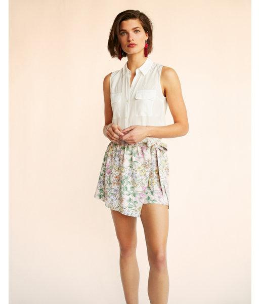 Express Womens Floral Wrap Front Tie Waist