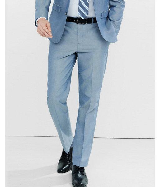 Express Mens Modern Producer Blue Oxford Cloth