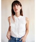 Express Womens Solid Sleeveless City Shirt By Express