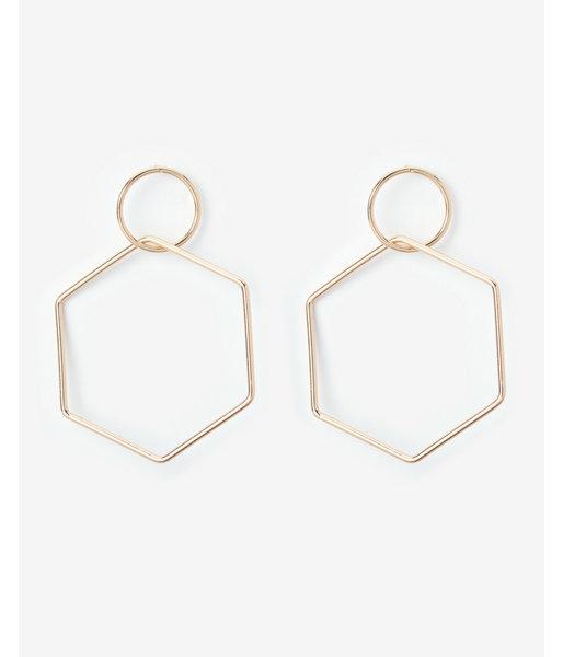 Express Womens Hexagon Drop Earrings