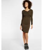 Express Ruched Crossover Front Dress
