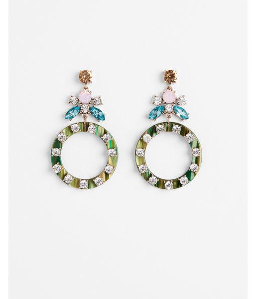 Express Womens Stone Resin Circle Earrings