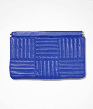Womens Graphic Quilt Clutch Blue