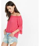 Express Womens Smocked Off The Shoulder Blouse