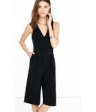 Express Women's Rompers & Jumpsuits Black V-neck Sleeveless Culotte Jumpsuit