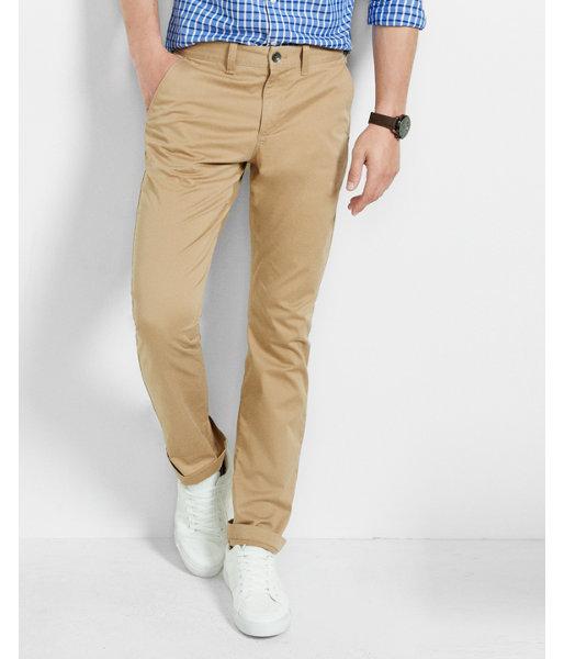 Express Mens Slim Fit Stretch Khaki Chino