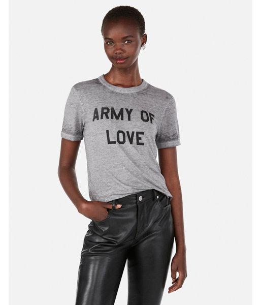 Express Womens Express One Eleven Army Of Love Vintage Graphic Tee