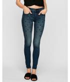 Express Womens Mid Rise Embellished Stretch Jean