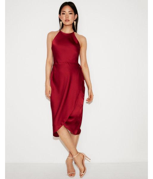 Express Womens Strappy Wrap Front  Dress