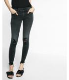Express Mid Rise Distressed Stretch Ankle Jean