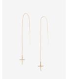 Express Embellished Cross Threader Earrings
