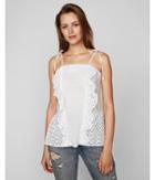Express Womens Eyelet Ruffle Front Tie
