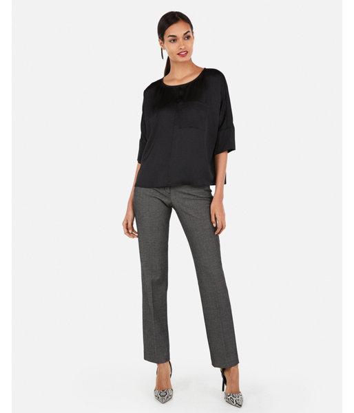 Express Womens Satin Pocket Cocoon Blouse