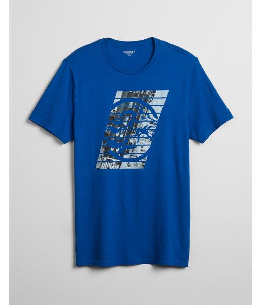 Express Mens Slant Lion Logo Cotton Graphic Tee
