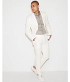 Express Mens Extra Slim White Cotton-blend Stretch