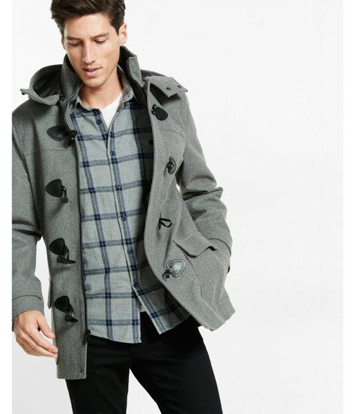 Express Mens Wool Blend Toggle Coat