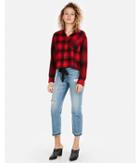 Express Womens Cropped Boxy Flannel