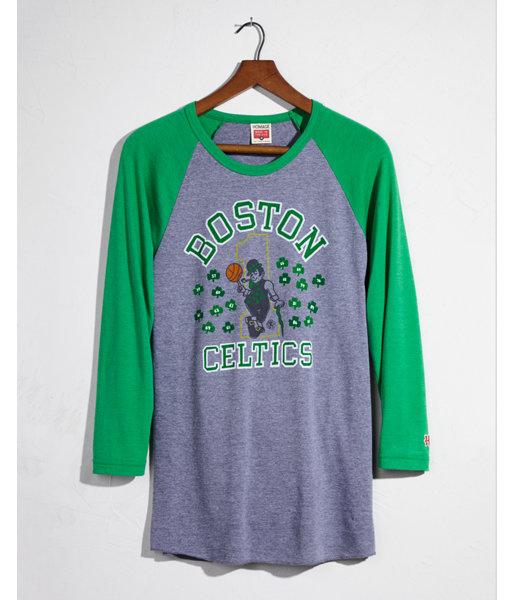 Express Mens Homage Boston Celtics Raglan Tee