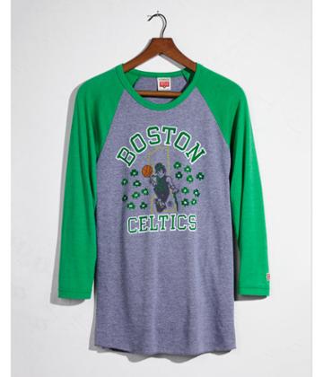 Express Mens Homage Boston Celtics Raglan Tee