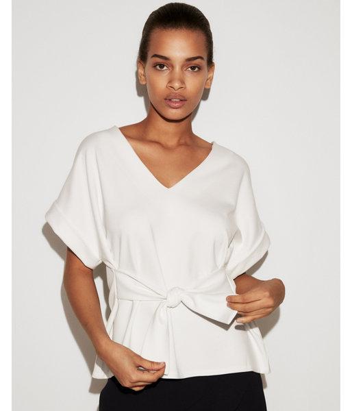 Express Womens V-neck Tie Waist Rolled