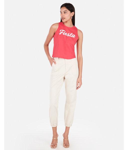 Express Womens Express One Eleven Cropped Fiesta Graphic