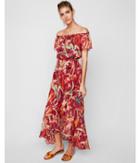 Express Womens Floral Off The Shoulder Fit And Flare