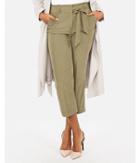 Express Womens High Waisted Sandwashed Paperbag Cropped Pant