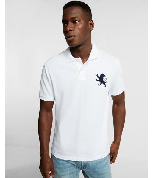 Express Large Lion Flex Stretch Pique Polo