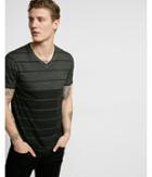 Express Washed Stripe Cotton V-neck Tee