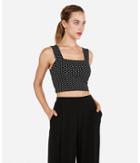Express Womens Dotted Abbreviated Square Neck Tank