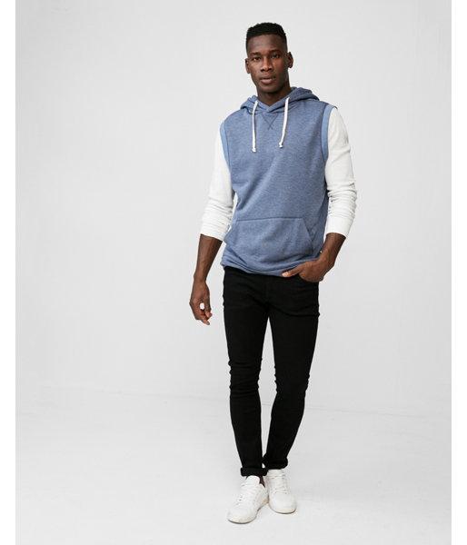 Express Mens Vintage Fleece Popover Vest