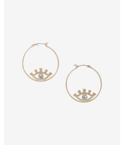 Express Womens Evil Eye Hoop Earrings