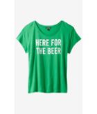 Express Women's Tees Green Here For The Beer Graphic Tee