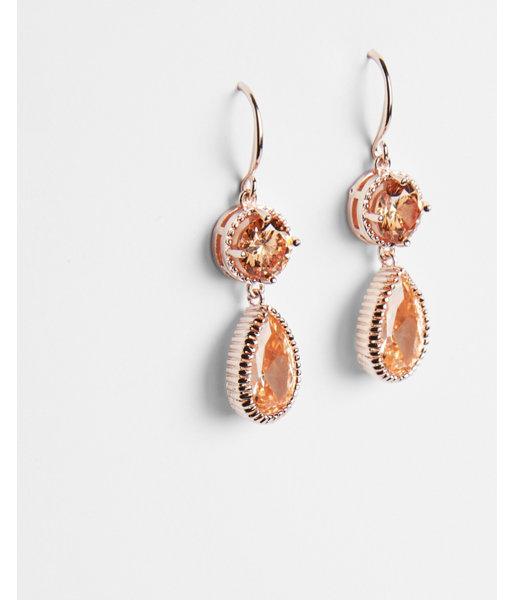 Express Womens Cubic Zirconia Teardrop Drop Earrings
