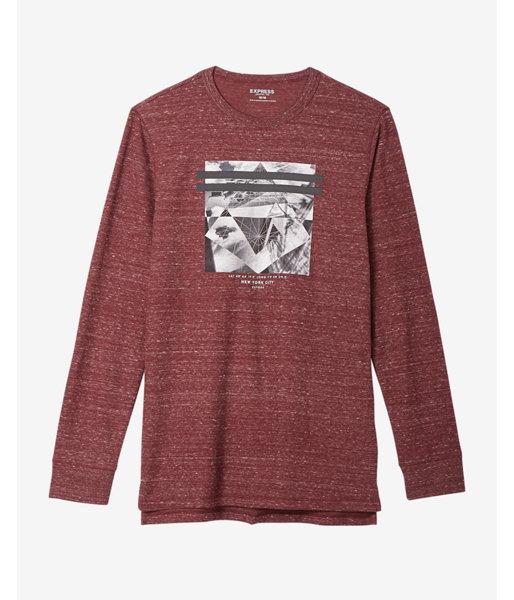 Express Mens Diamond Graphic Hi-lo Waffle Tee