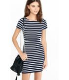 Express Women's Dresses Navy And White Striped Aline
