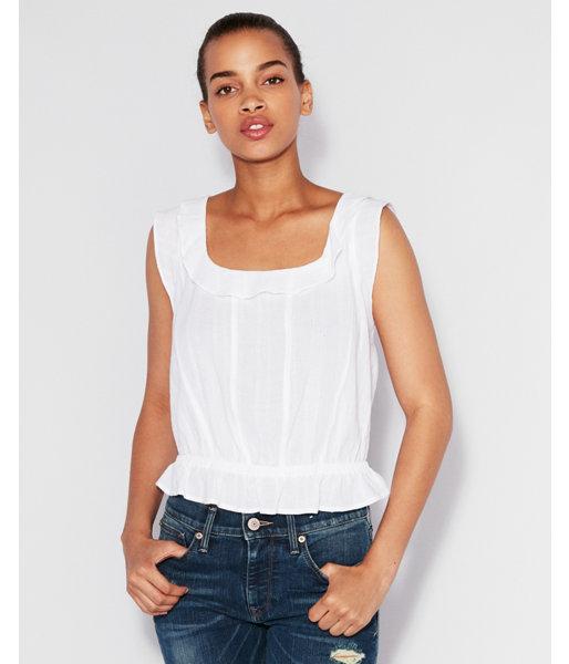 Express Womens Ruffle Cotton Top