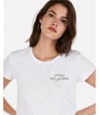 Express Womens Olivia Culpo Stronger Cropped Graphic Tee