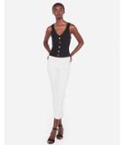 Express Womens Cropped Ribbed Button Front Tank