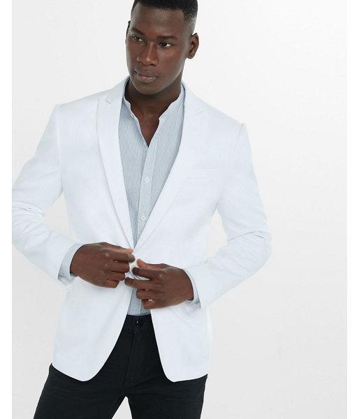 Express Mens Slim Photographer White Denim Blazer