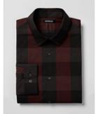 Express Mens Slim Plaid Button-down Cotton Dress
