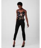 Express Womens Petite Floral V-neck Satin Downtown Cami