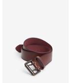 Express Mens Burgundy Double Brushed Leather Prong Buckle Belt
