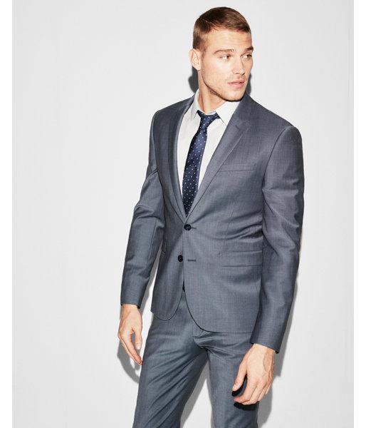 Express Mens Express Mens Extra Slim Blue Performance Stretch Wool-blend